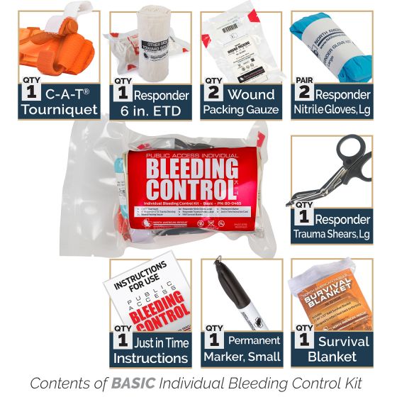 PUBLIC ACCESS INDIVIDUAL BLEEDING CONTROL KIT - VACUUM SEALED