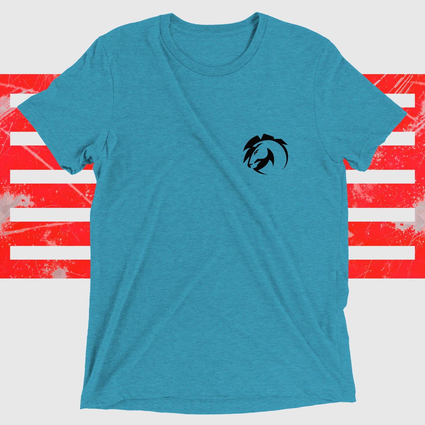 "Girls Just Want To Have Guns Warhorse Women's Tee in blue with black horse logo, featuring relaxed fit and pre-shrunk fabric"